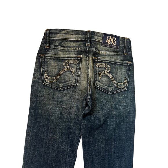 Rock & Republic Sienna Blue Jeans Women's Size 23 Dark Wash Denim NWT - Picture 8 of 8